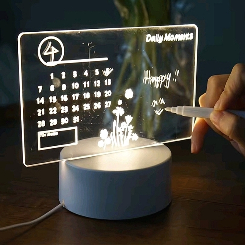 NEW‼️Creative LED Note Board Night Light USB Rewritable Message Board